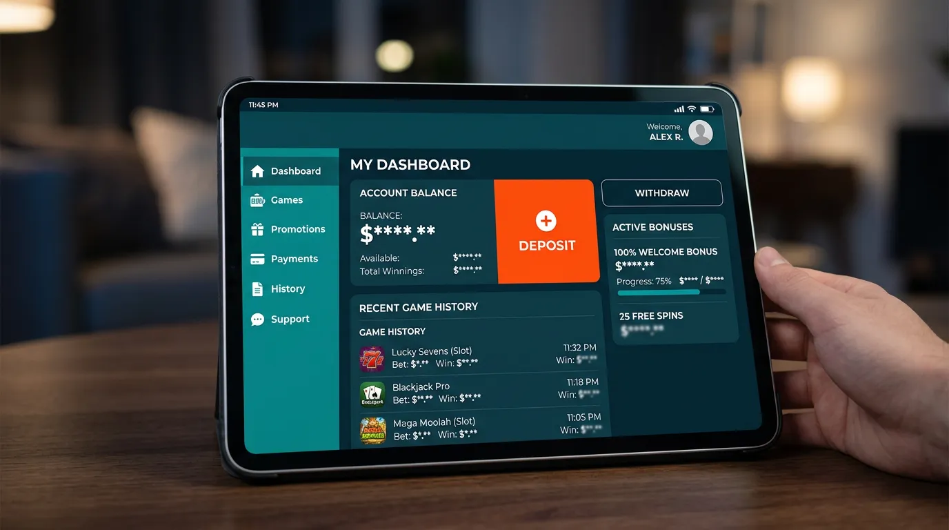 Golisimo Casino Spieler-Kontodashboard nach der Registrierung