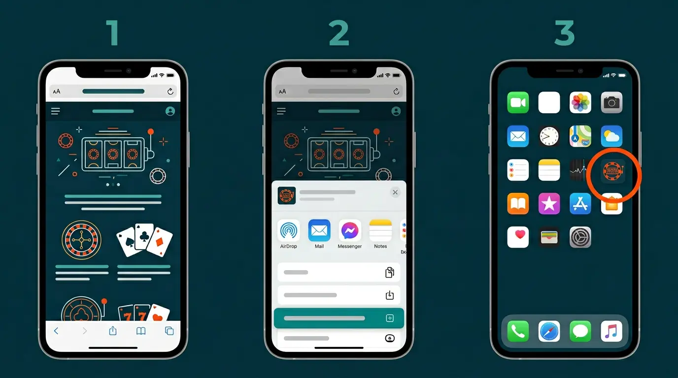 Step-by-step guide to add Golisimo shortcut to iPhone home screen via Safari